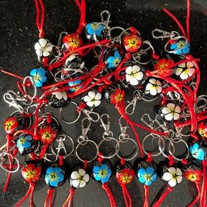 Kukui Nut Hawaiian Keychains in a variety of colors.